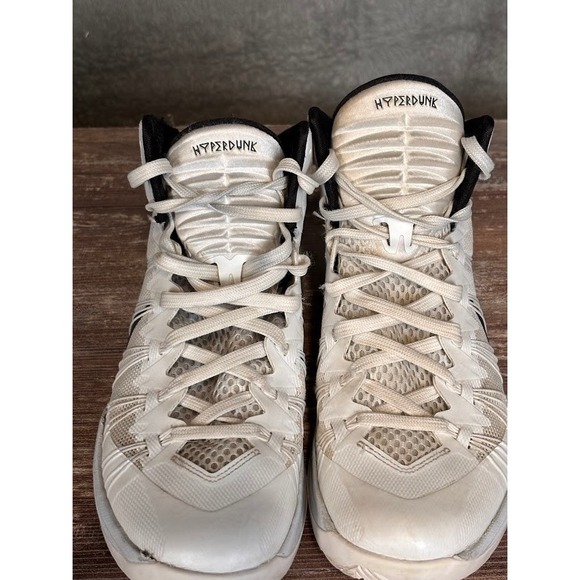 Nike Hyperdunk 2013 White Black High Top Basketball Shoes Men's Size 7.5 - Picture 3 of 6
